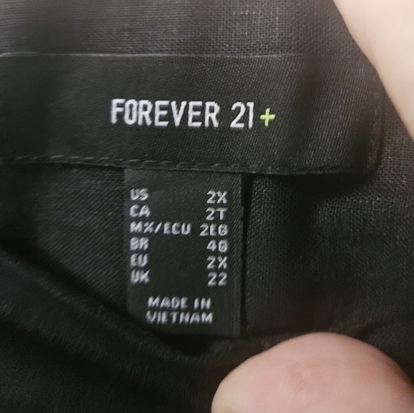 NWT Forever 21 Plus Women's Size XXL Linen Blend Black Skirt - Picture 3 of 5